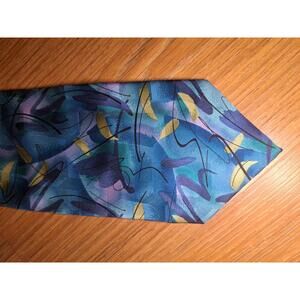 Jerry Garcia Silk Tie Blue Multicolor Limited Edition Wide